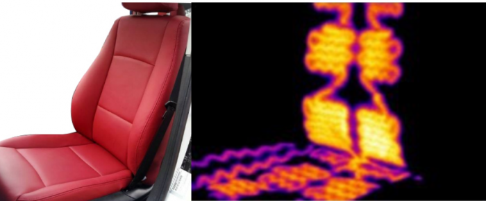 騎車座椅加熱檢紅外圖