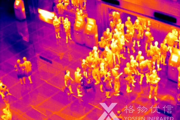 格物優(yōu)信紅外熱像儀拍攝的人群檢疫熱像圖
