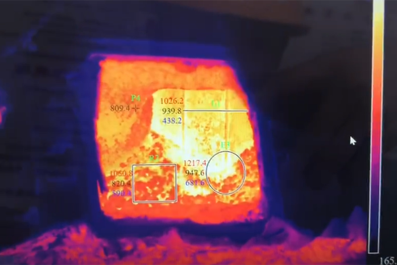 紅外熱像儀檢測工作中電石爐燃燒質(zhì)量形成紅外熱像圖