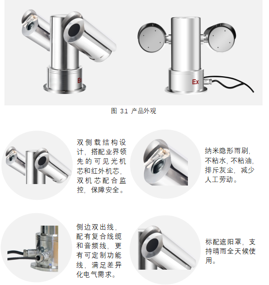 雙光防爆云臺紅外熱像儀